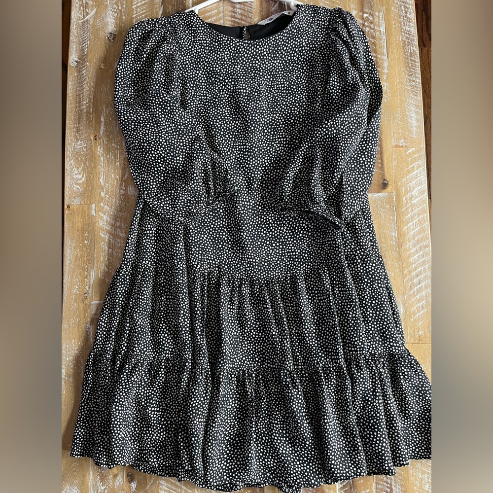 Zara Black and White Polka Dot Dress XS